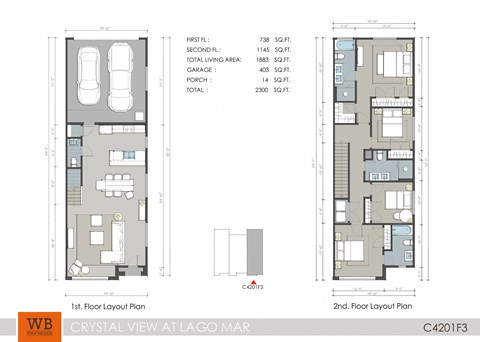 Floor plan for 4 beds, 3.5 baths, 1761 sqft